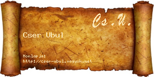 Cser Ubul névjegykártya